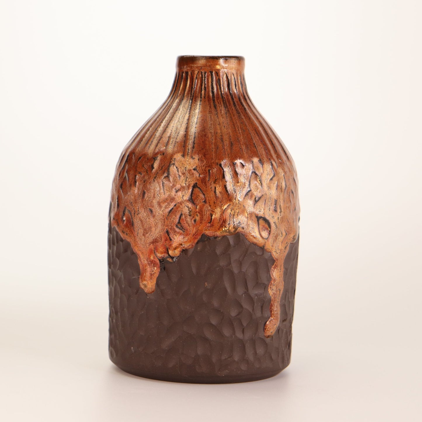 Copper Dripped Bud Vase