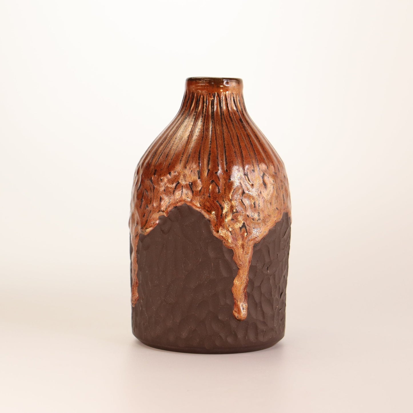 Copper Dripped Bud Vase