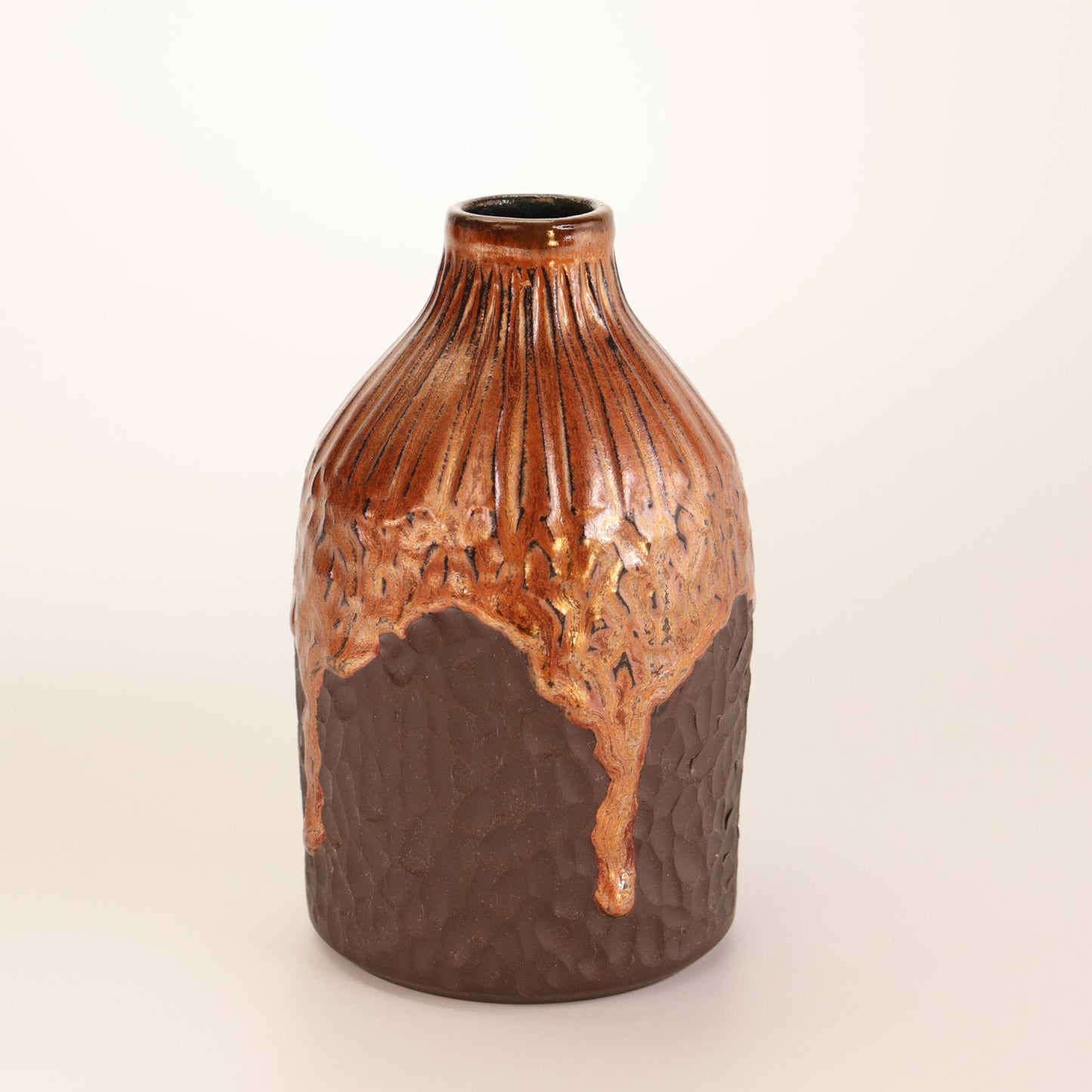 Copper Dripped Bud Vase