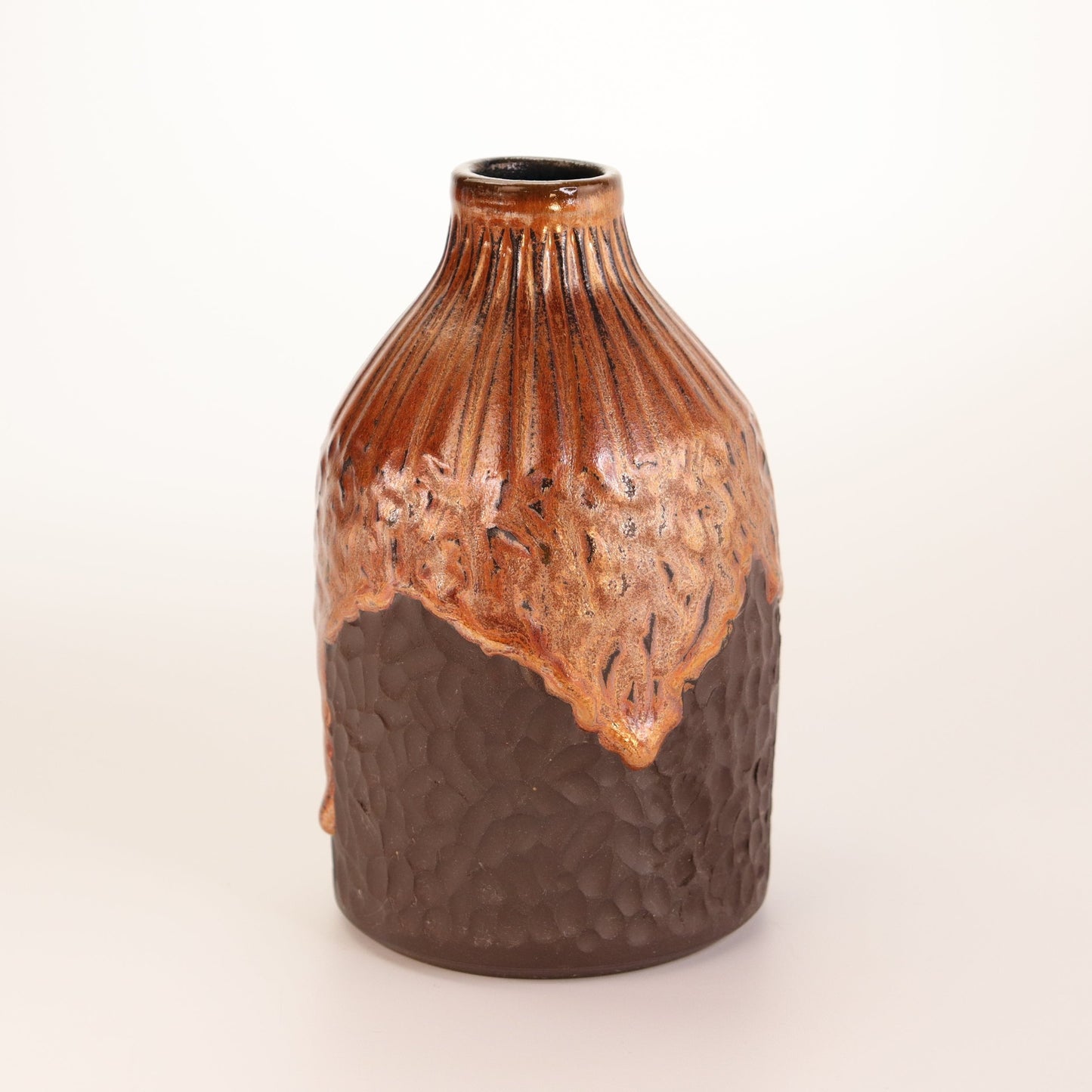 Copper Dripped Bud Vase