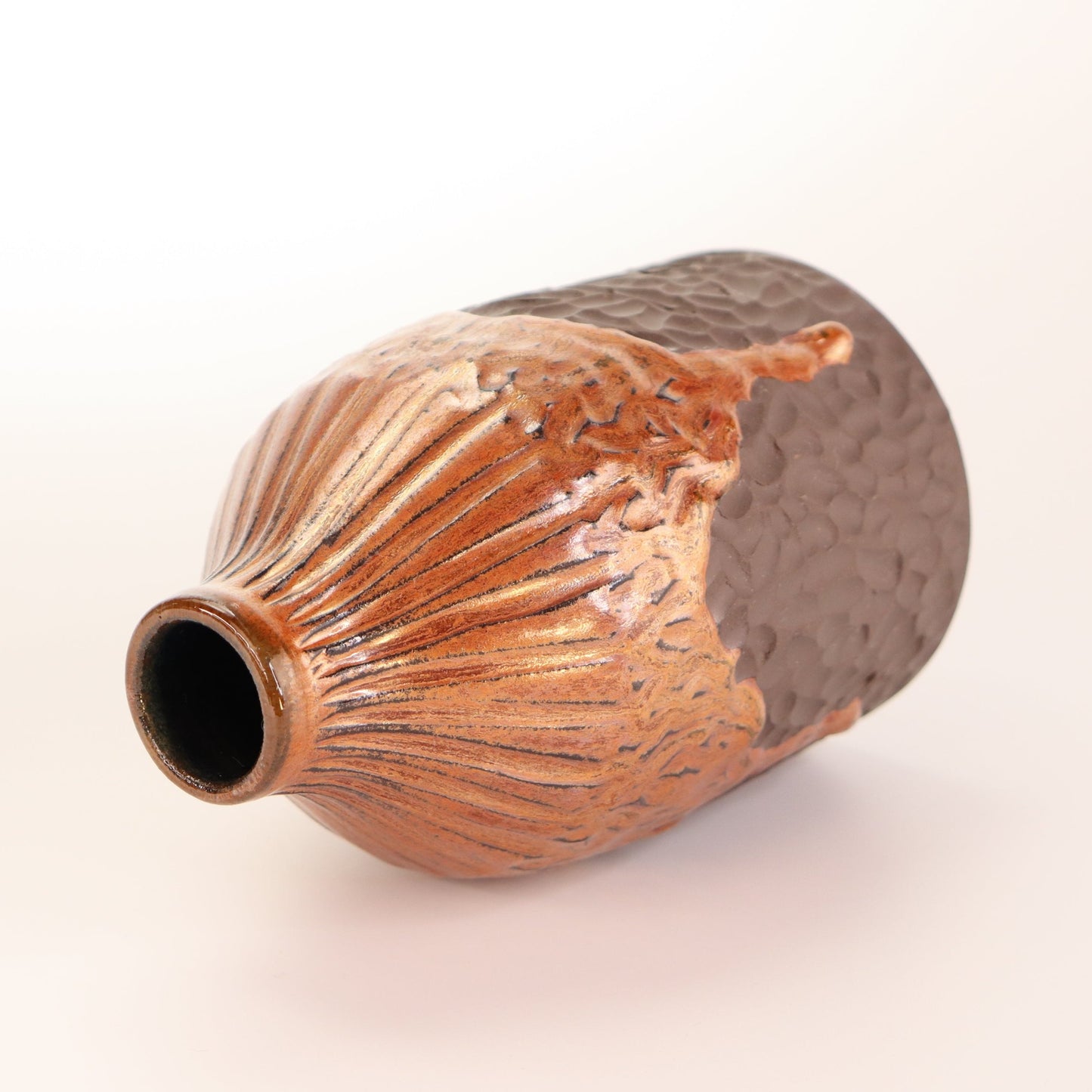 Copper Dripped Bud Vase