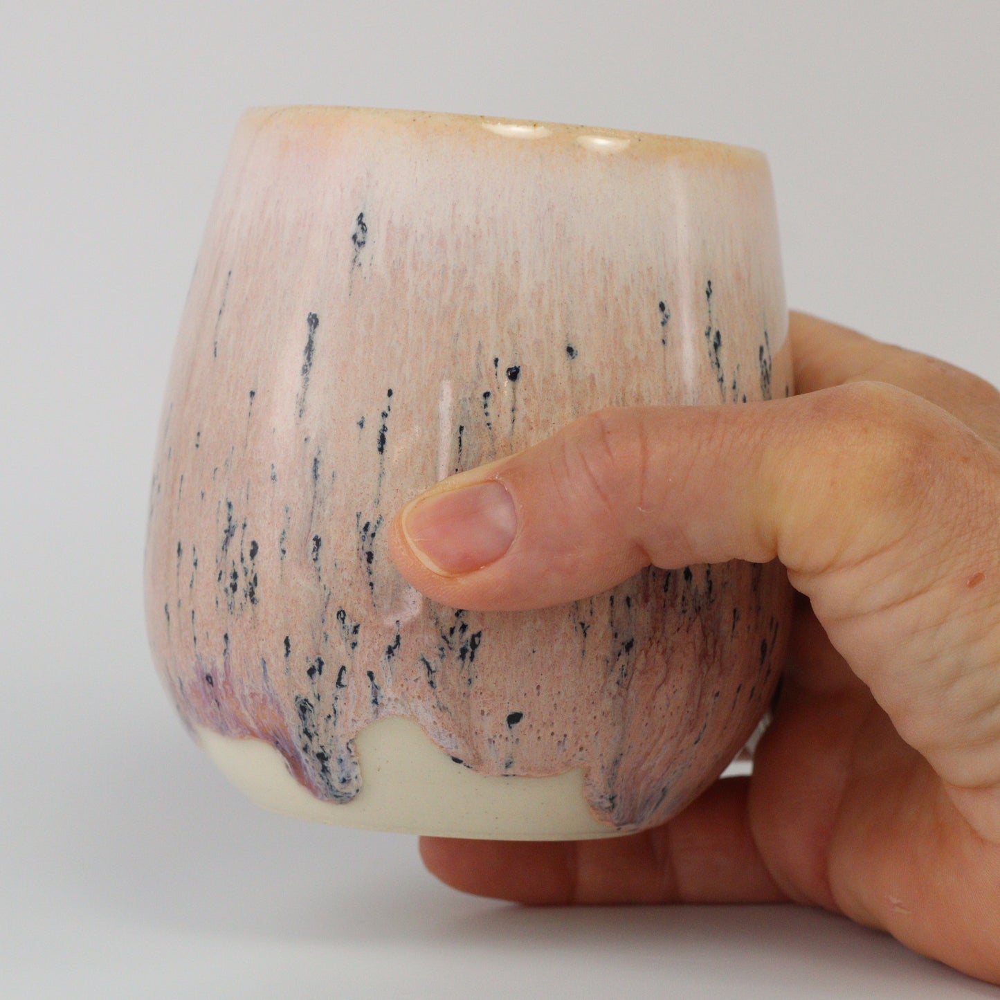 Small Cup - Tumbler/Goblet glazed in Peppered Plum Light