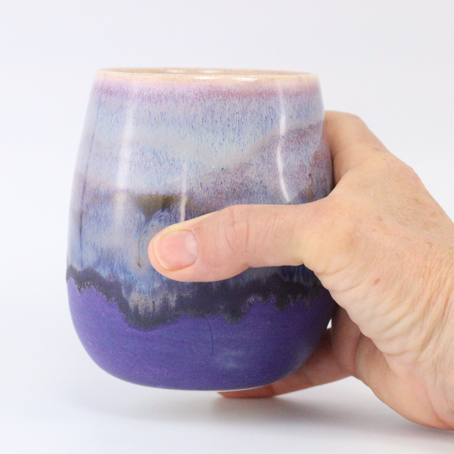 Large Cup -  Tumbler/Goblet Glazed in Purple Haze